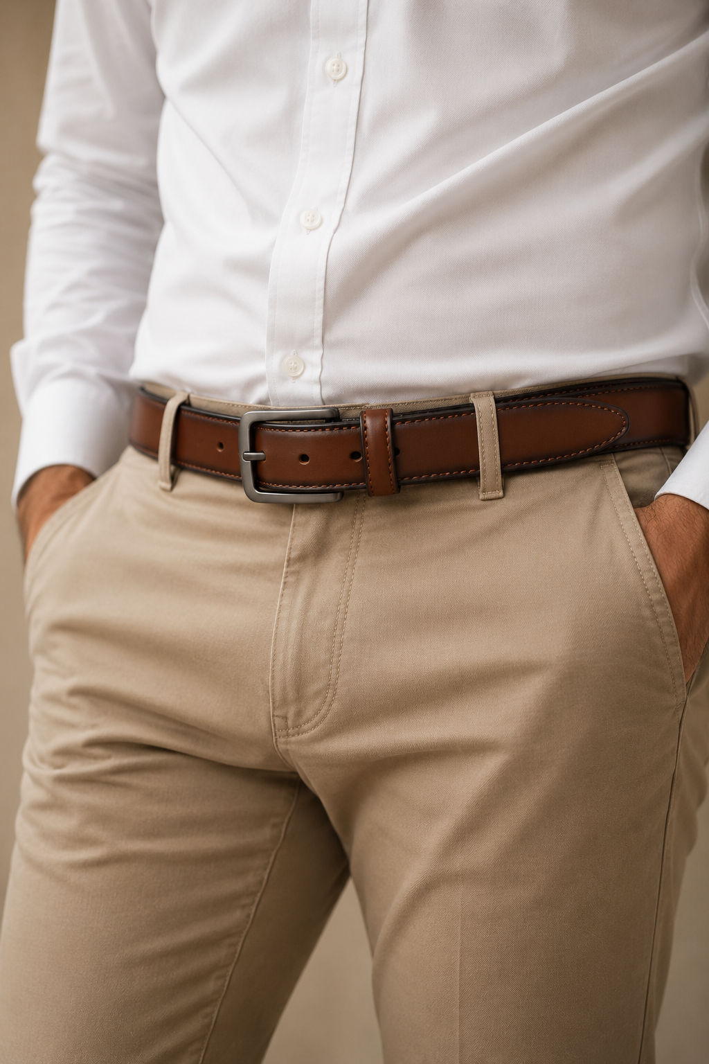 Ryder | Leather Belt with Matte Metal Buckle