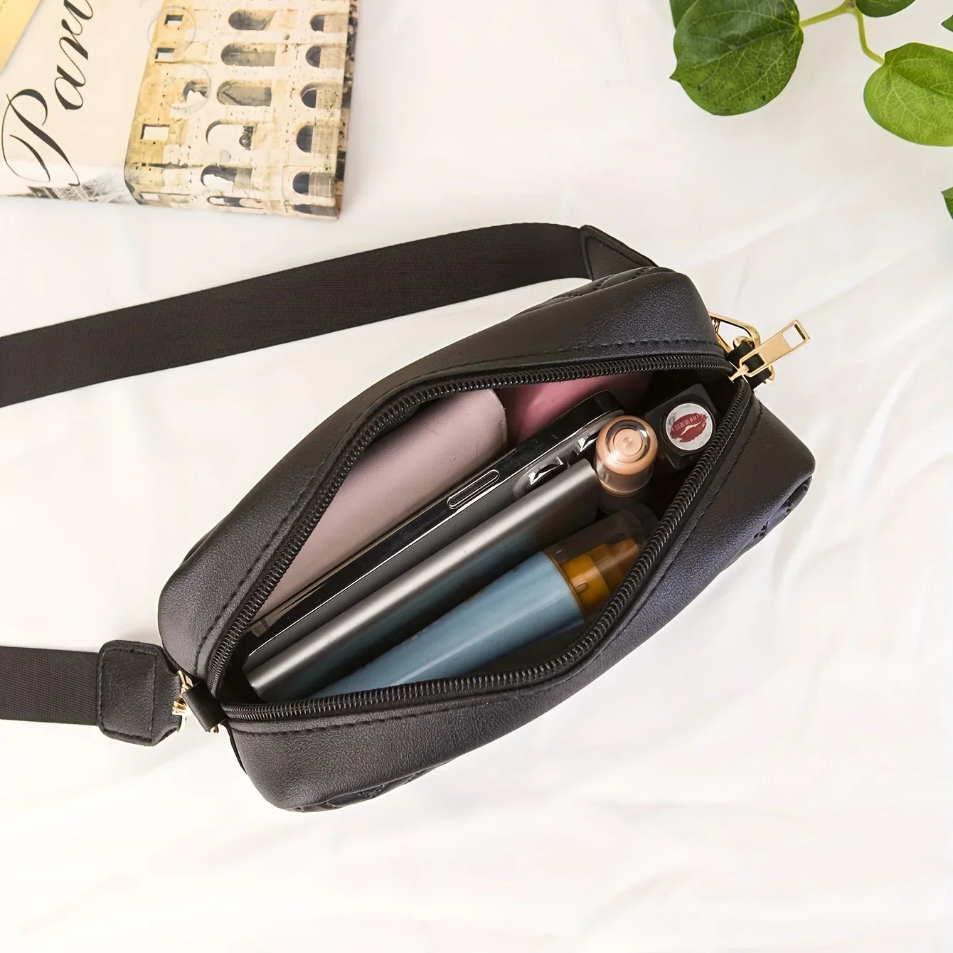 Minimalist Quilted Crossbody Bag