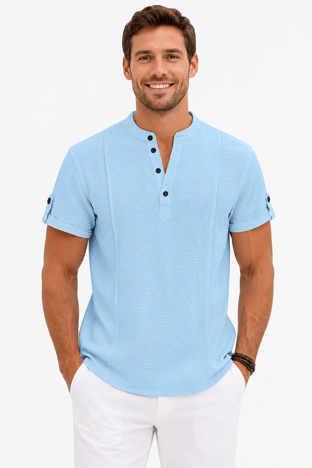Xam | Henley Short Sleeve Casual Shirt