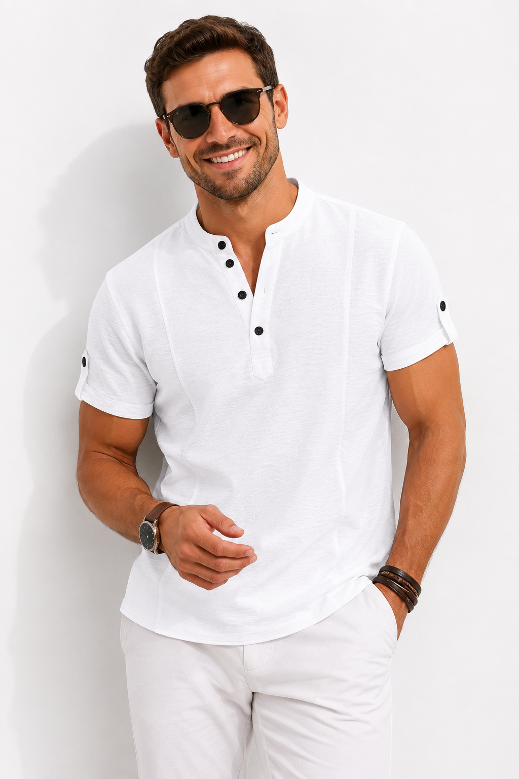 Xam | Henley Short Sleeve Casual Shirt