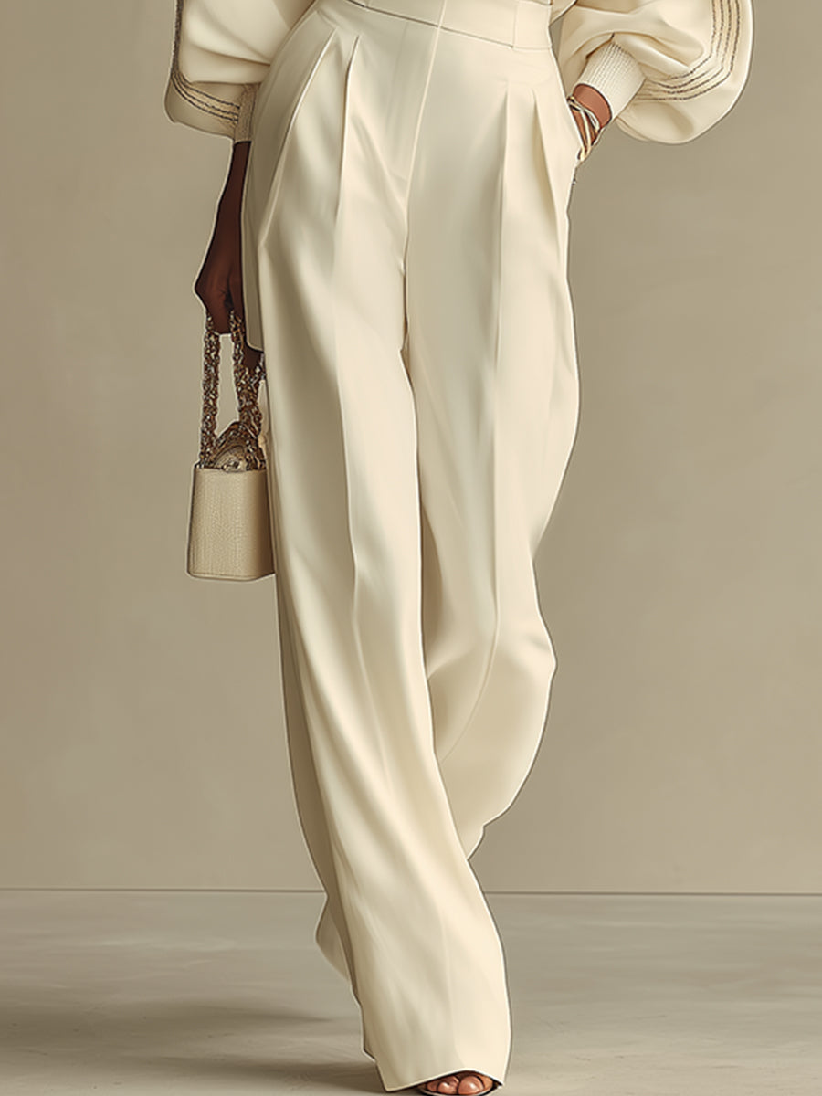 Ivory | Ribbed Women's Pantsuit Set
