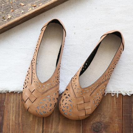 Zia | Perforated Flat Shoes with Slip-On Design