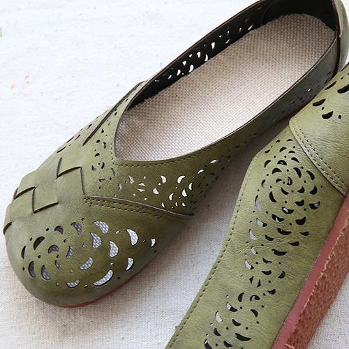 Zia | Perforated Flat Shoes with Slip-On Design