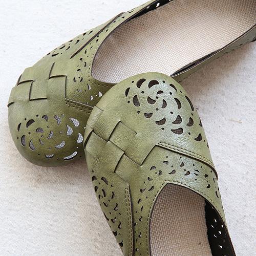 Zia | Perforated Flat Shoes with Slip-On Design