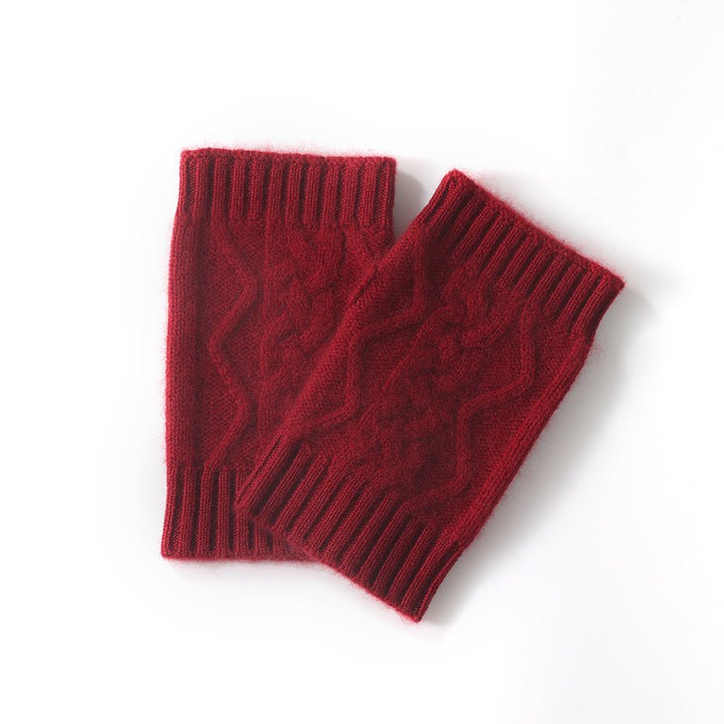 Cable Ribbed Cashmere Hand Warmers
