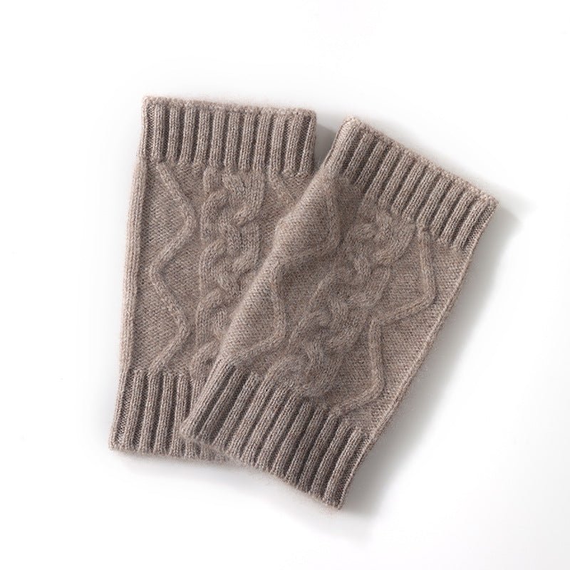 Cable Ribbed Cashmere Hand Warmers