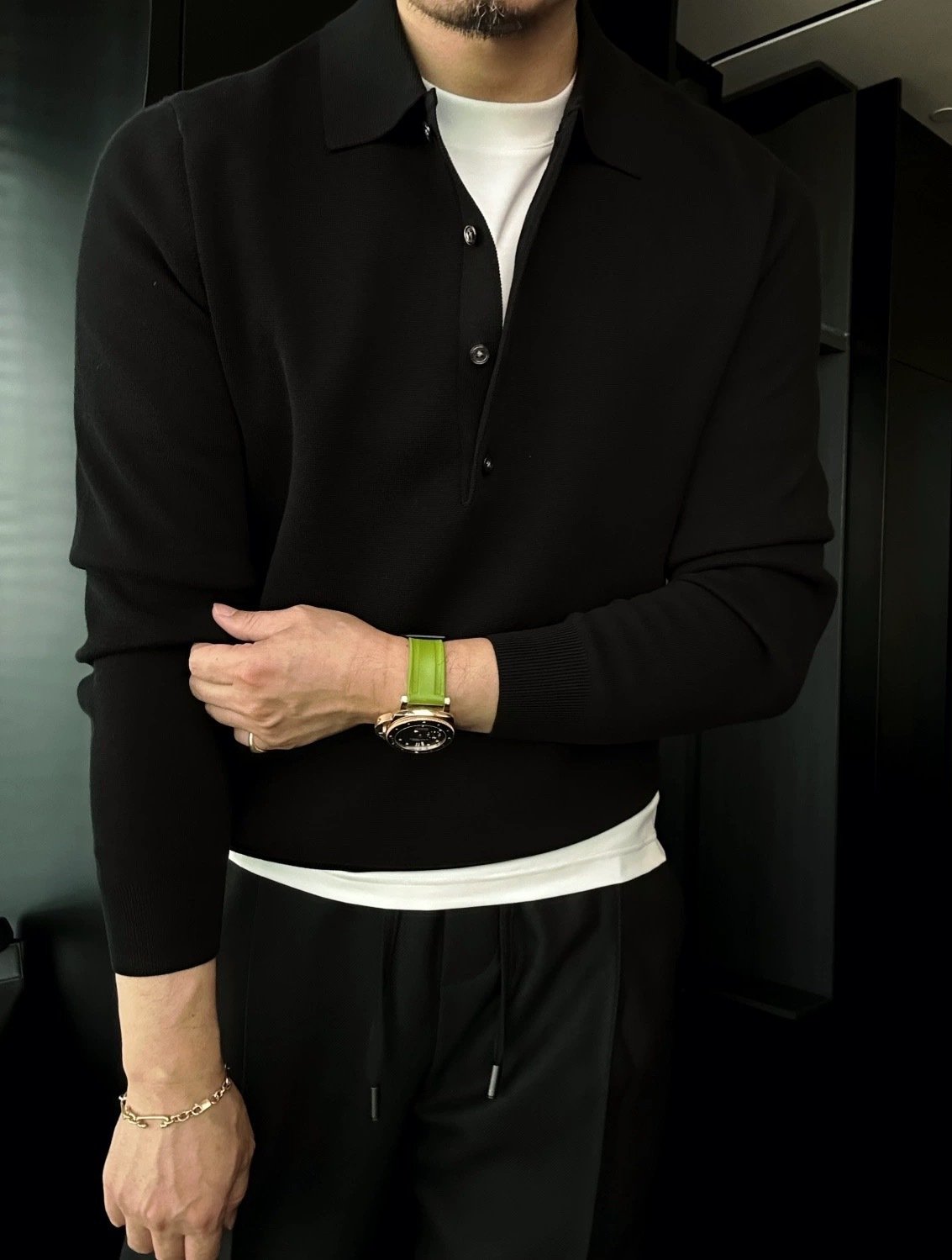 Ben | Long Sleeve Knitted Polo Sweater