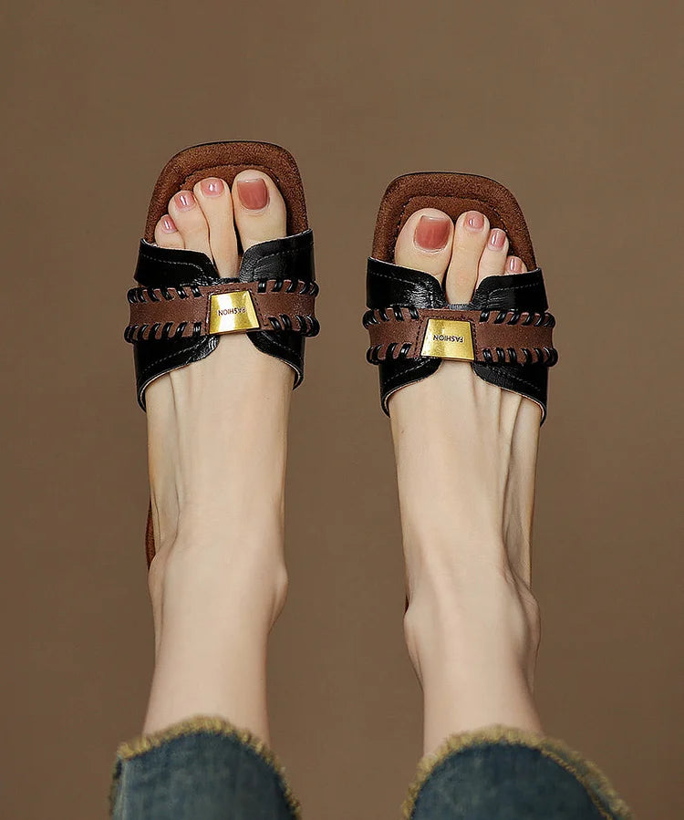 Sienna | Classy Leather Slide Sandals