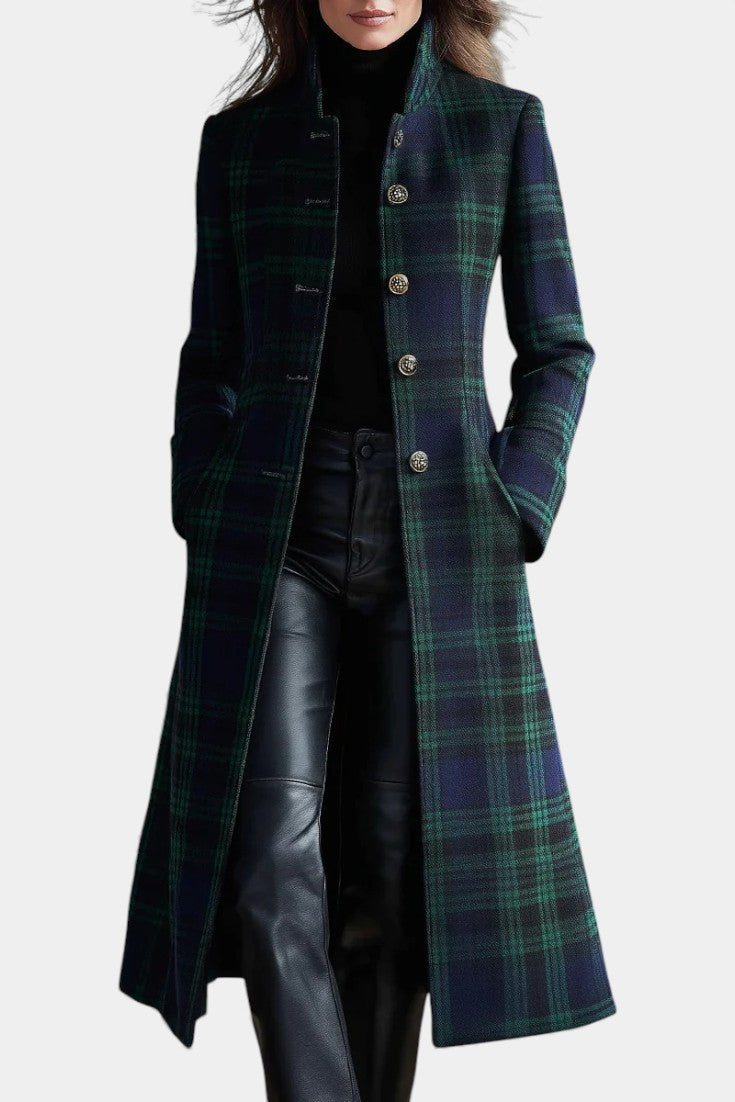 Milton | Two-Tone Checkered Midi Coat