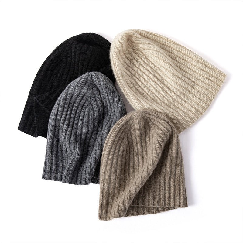 Elora | Cashmere Ribbed Knit Winter Hat