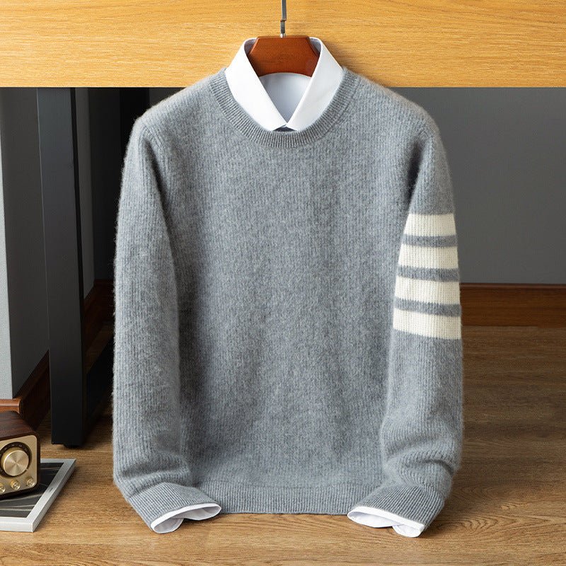 Bert | Striped Sleeve Cashmere Wool Sweater