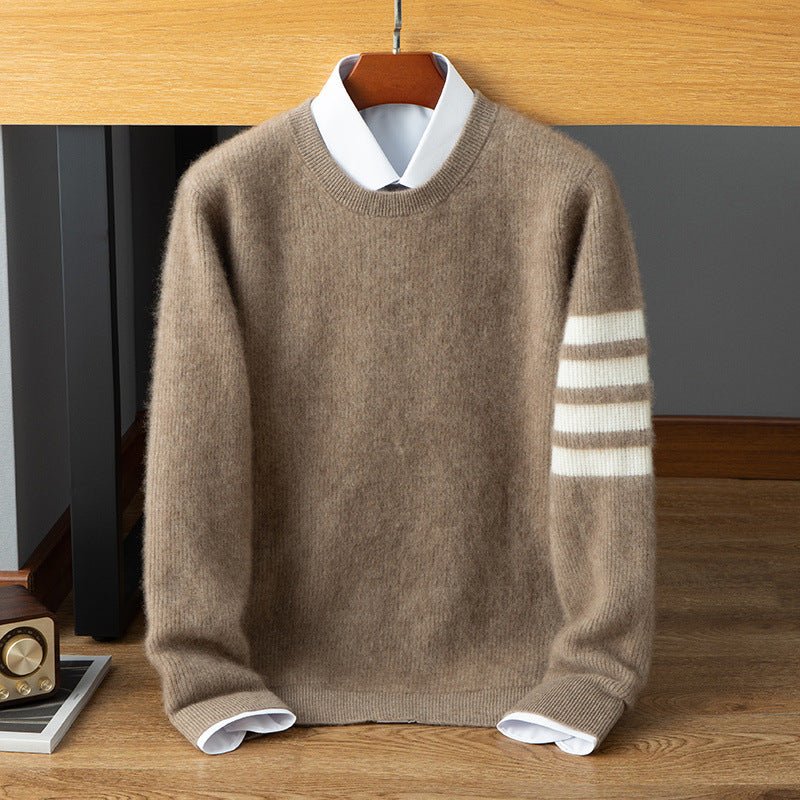 Bert | Striped Sleeve Cashmere Wool Sweater