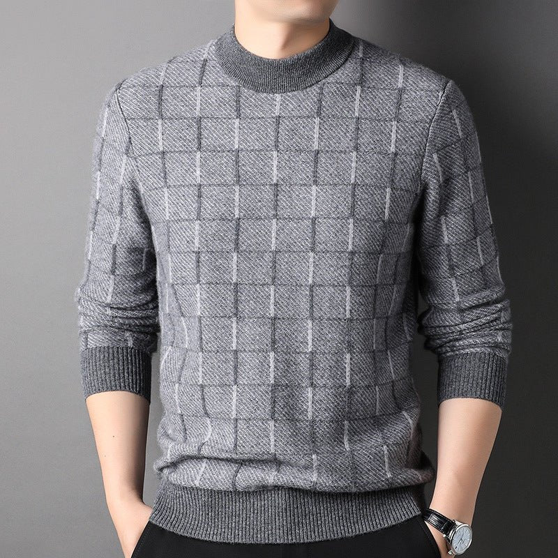 Ethan | Grid Pattern Cashmeremix Sweater