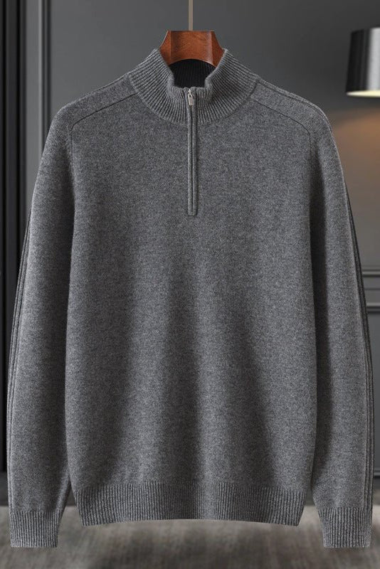 Karl | Ribbed Collar Cashmere Pullover