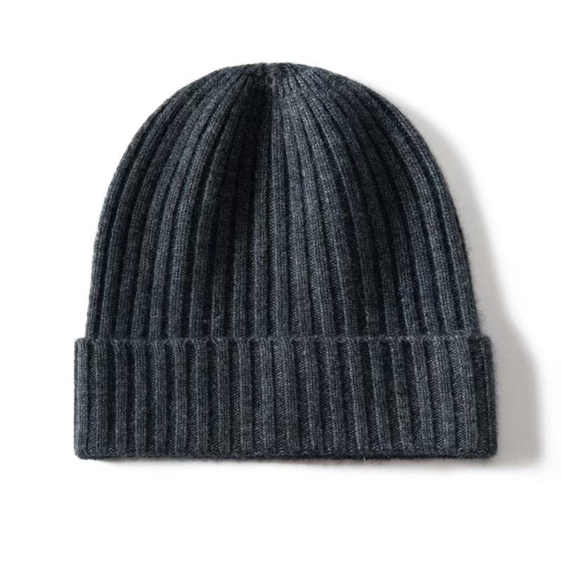 King | Unisex Ribbed Knit Cashmere Beanie
