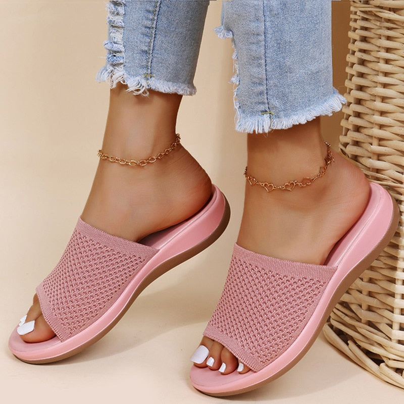 Sia | Breathable Knit Slide Sandals
