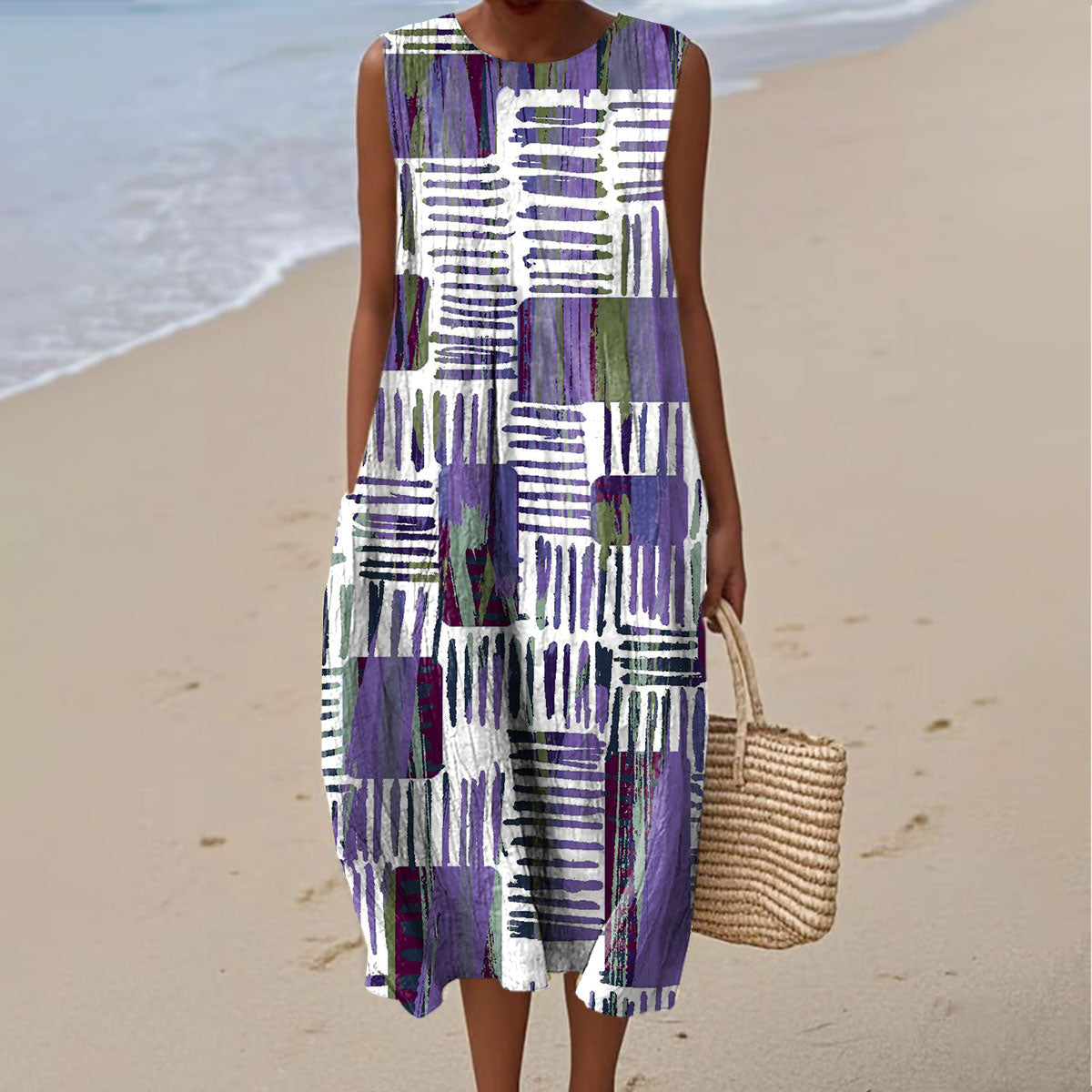 Tin | Dress with Block Print and Pockets