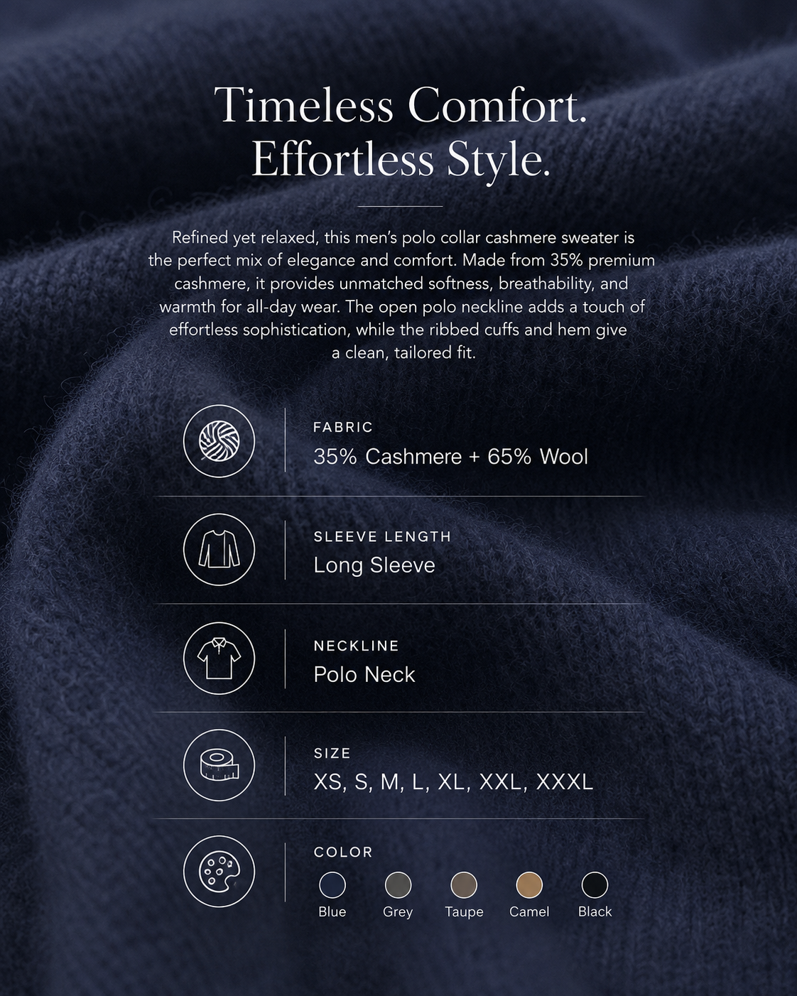 Cezar | Collared Cashmere Knit Pullover
