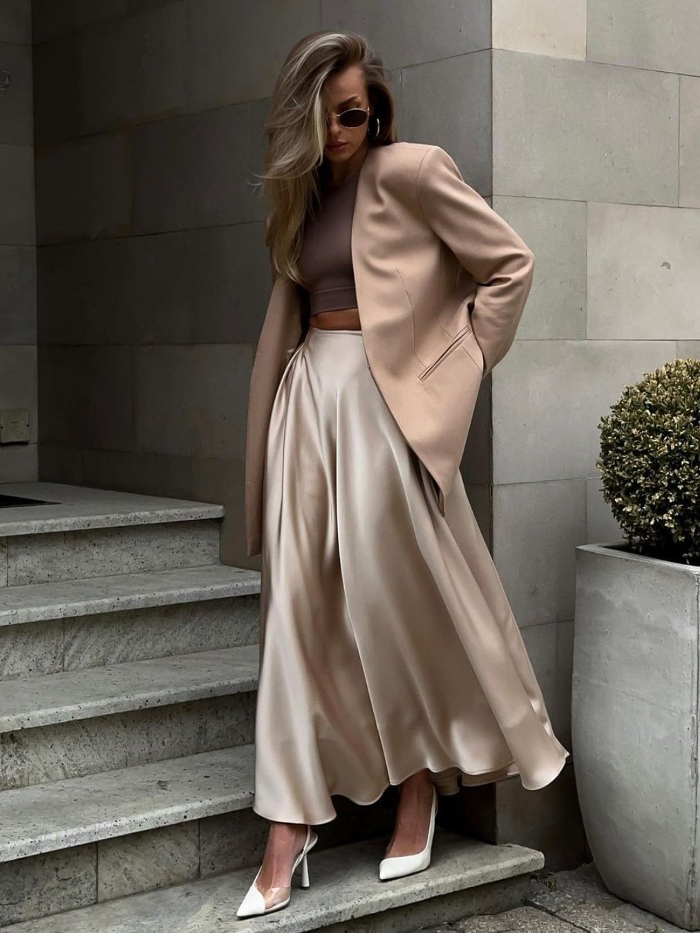 Scarlett | Elegant High Waist Satin Long Skirt
