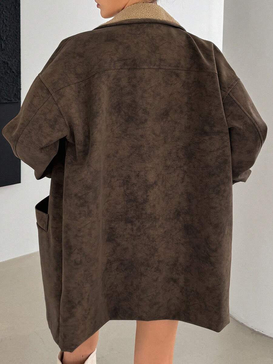 DAZY | Suede Sherpa-Lined Jacket