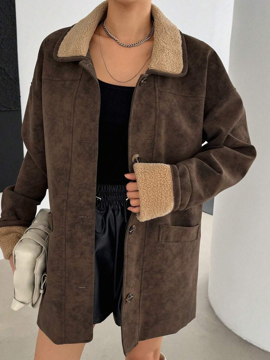 DAZY | Suede Sherpa-Lined Jacket