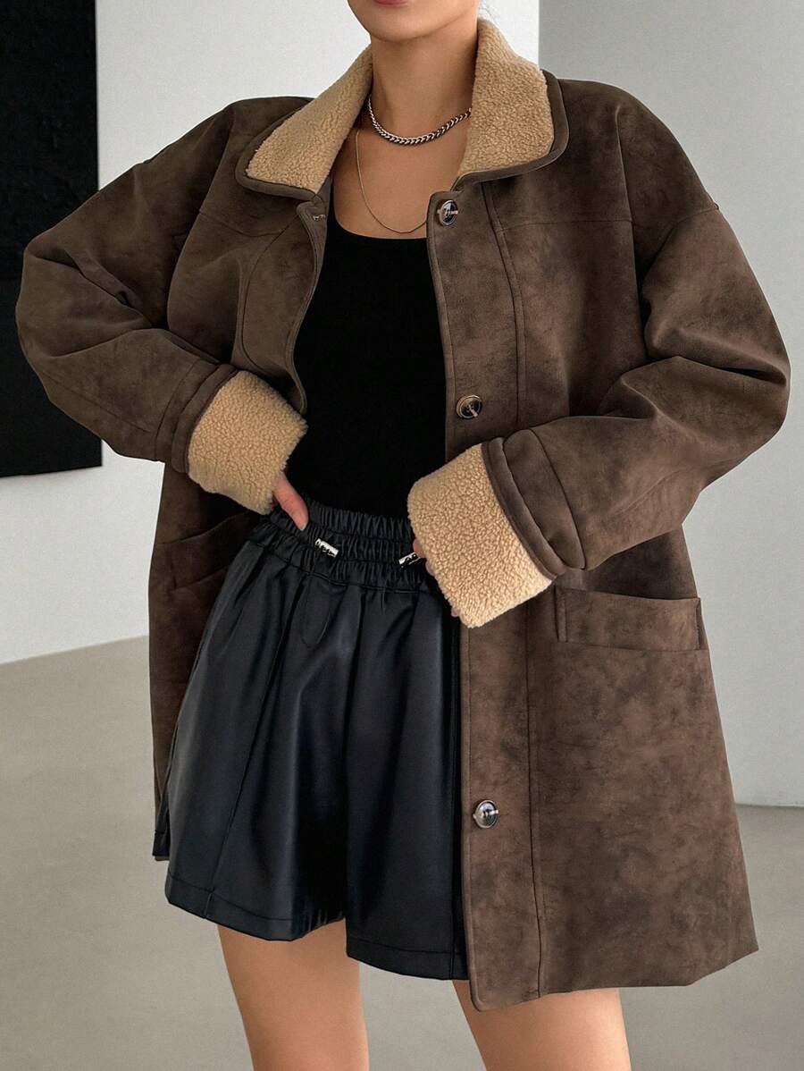 DAZY | Suede Sherpa-Lined Jacket