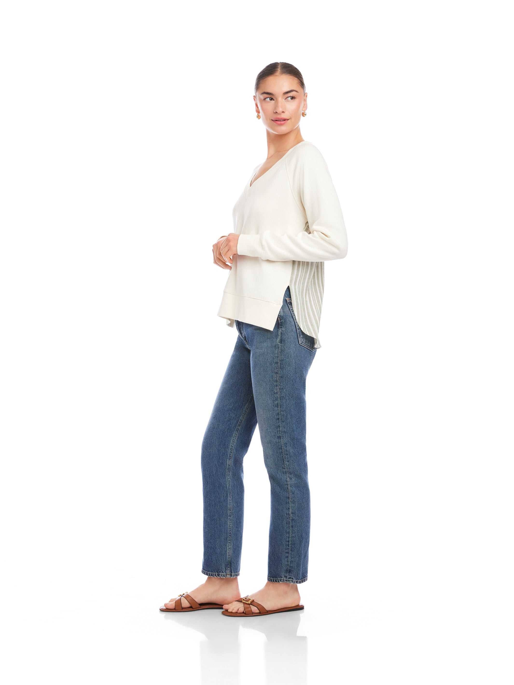 Vivi Contrast V-Neck Top