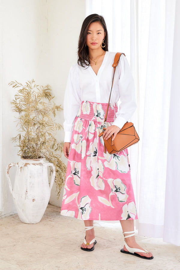 Rhea Smocked Waist Skirt