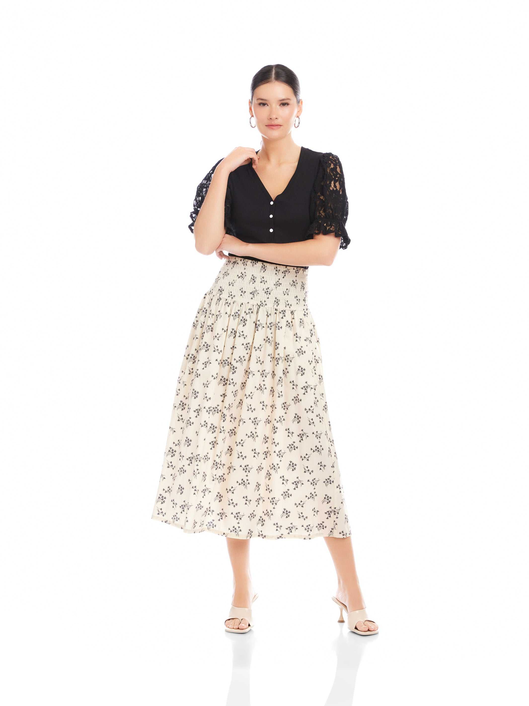 JANI Smocked Waist Skirt