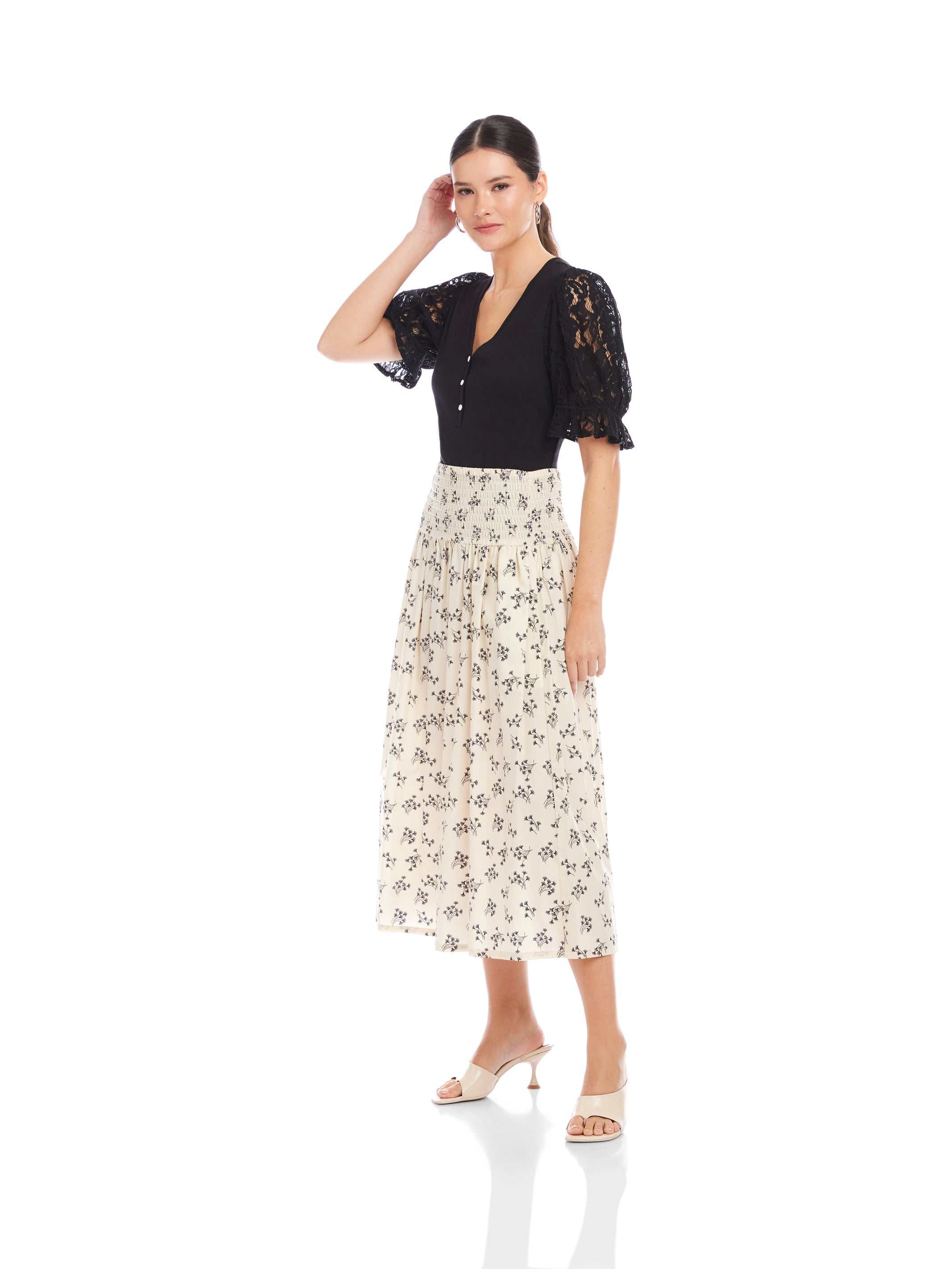 JANI Smocked Waist Skirt