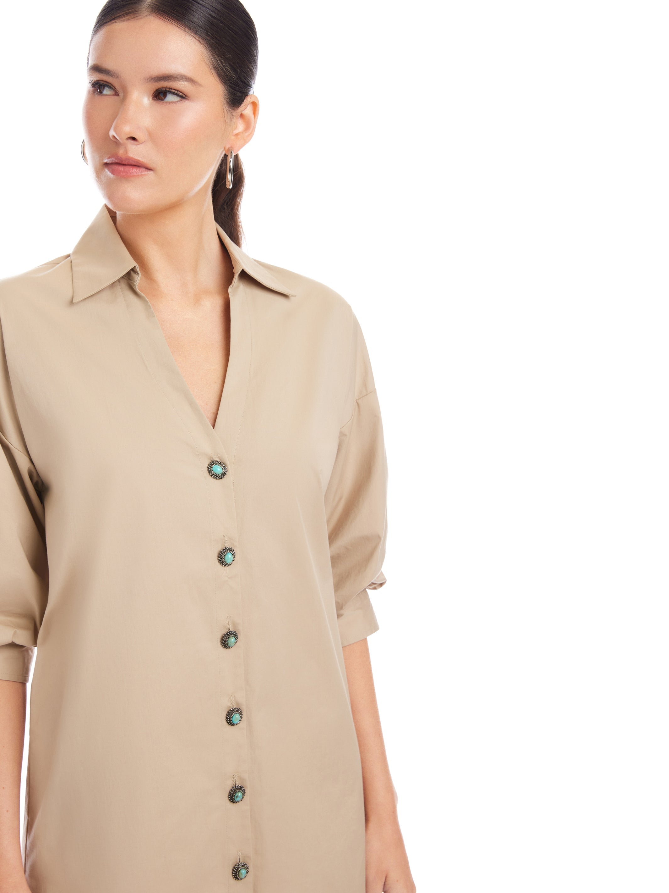 Phoebe Lantern Sleeve Shirtdress