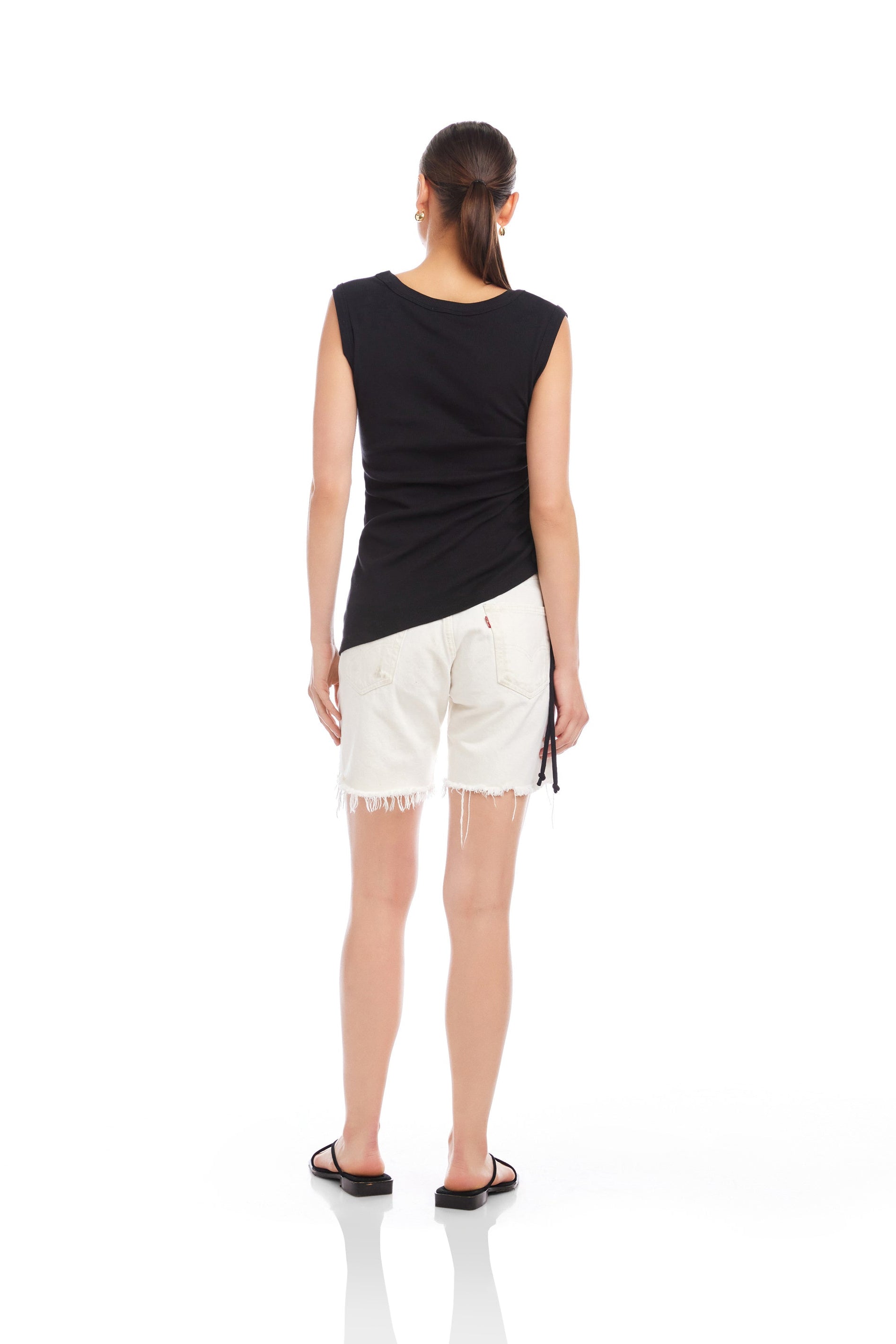 Tia Side-Shirred Tank