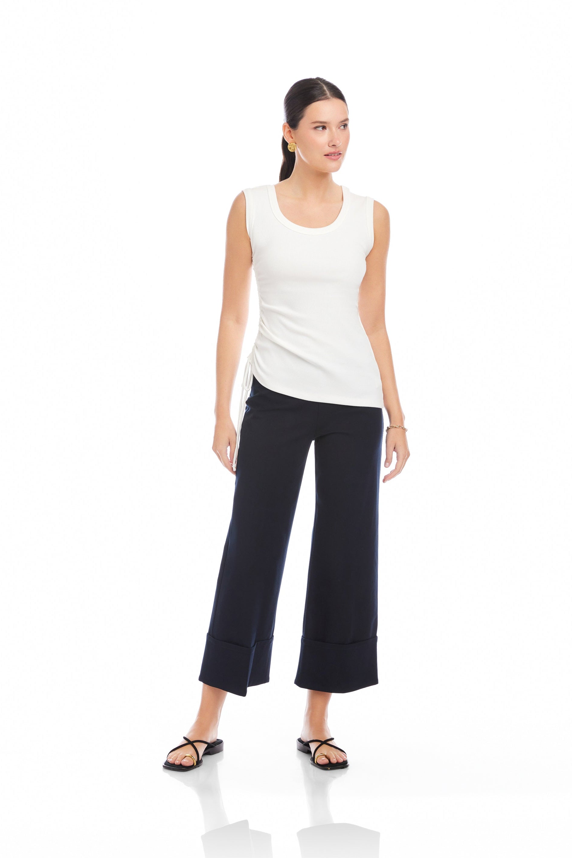 Tia Side-Shirred Tank