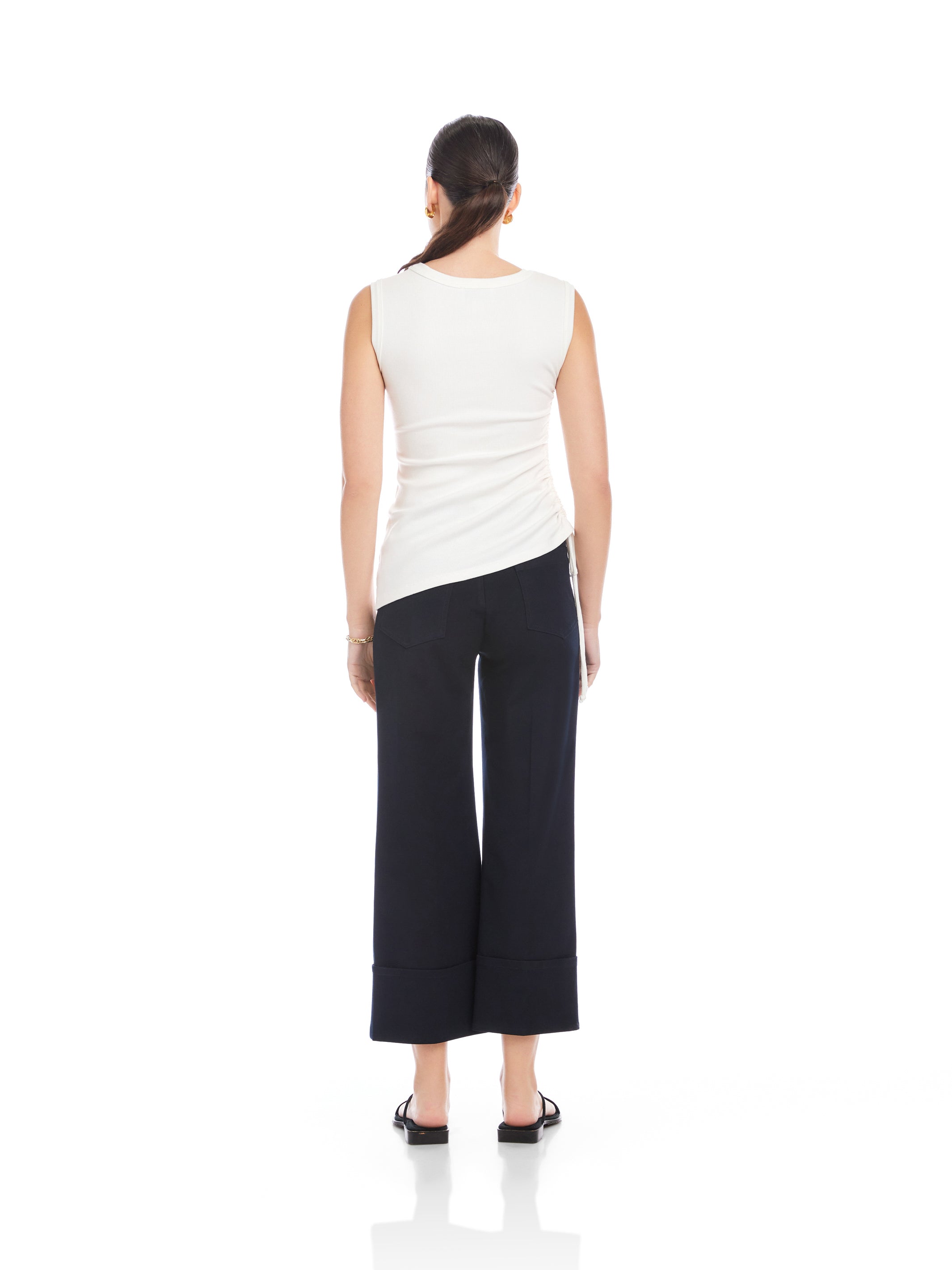 Tia Side-Shirred Tank