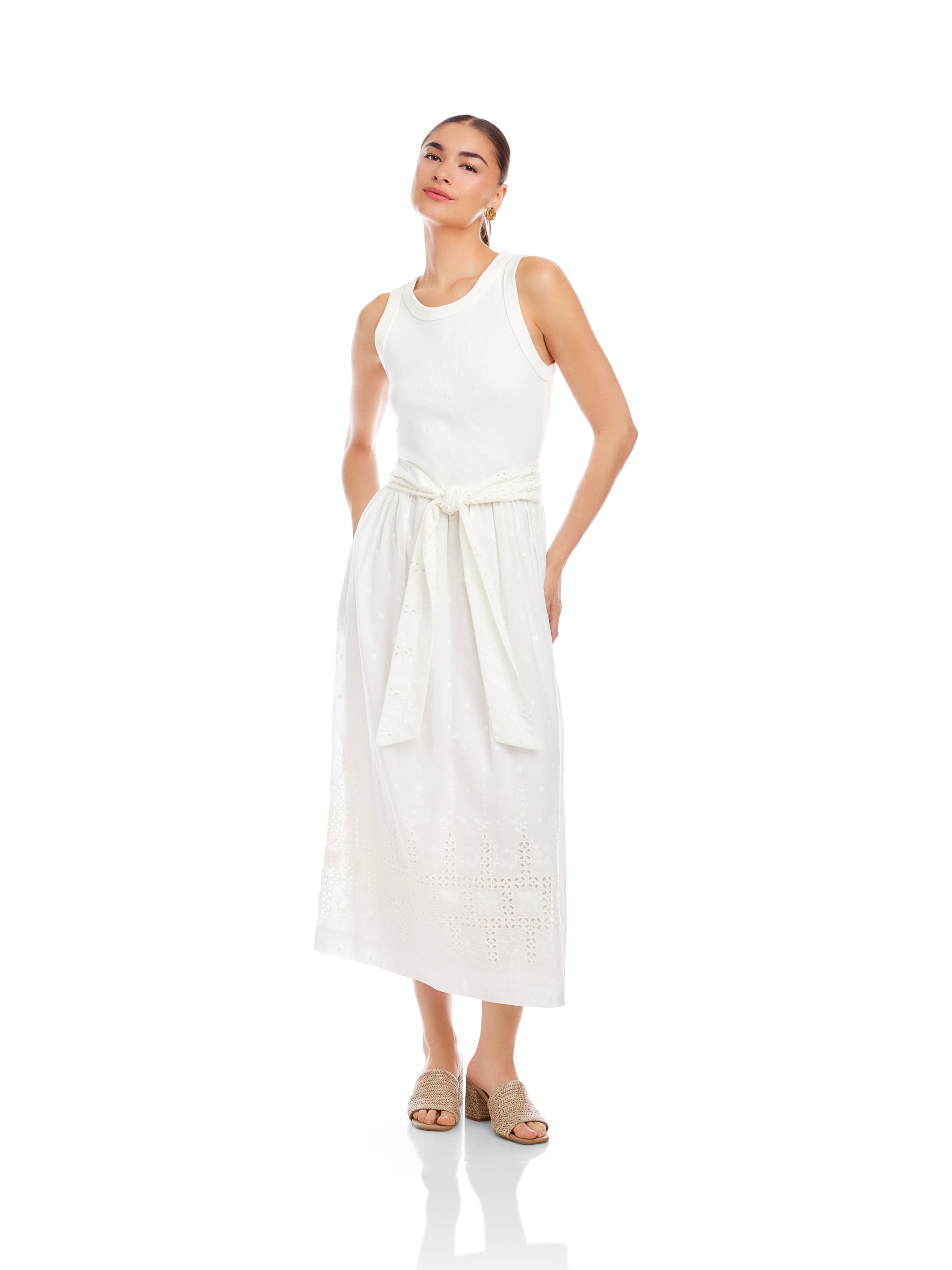 Seline Contrast Midi Dress