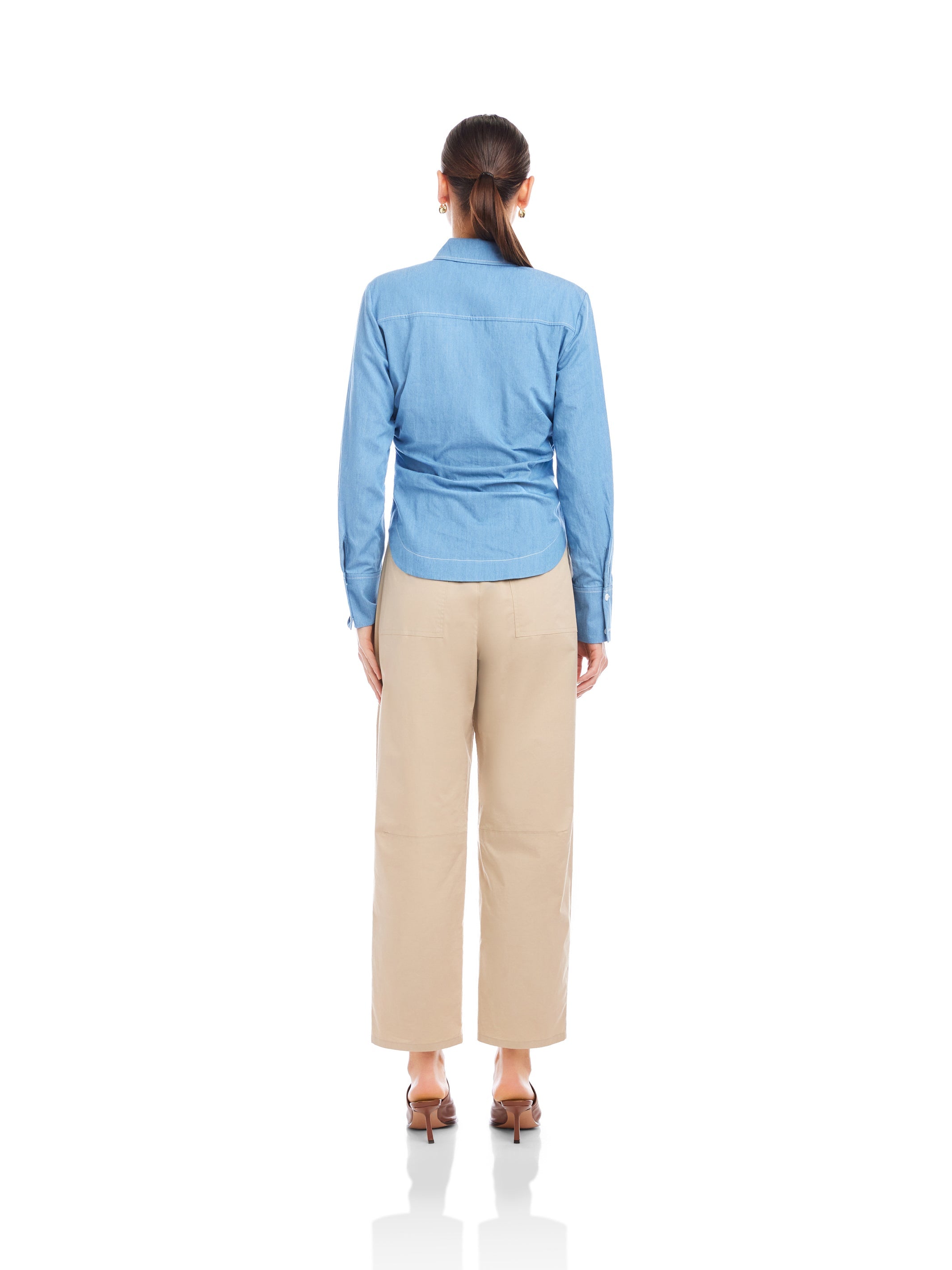 Norlyn Long Sleeve Side-Shirred Shirt