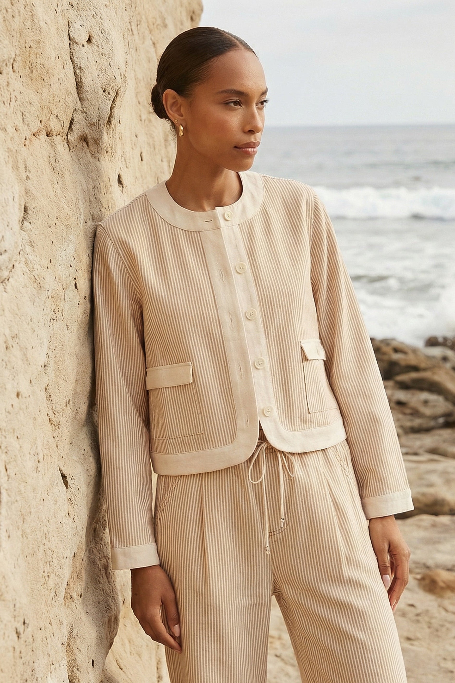 Myra Contrast Cropped Jacket