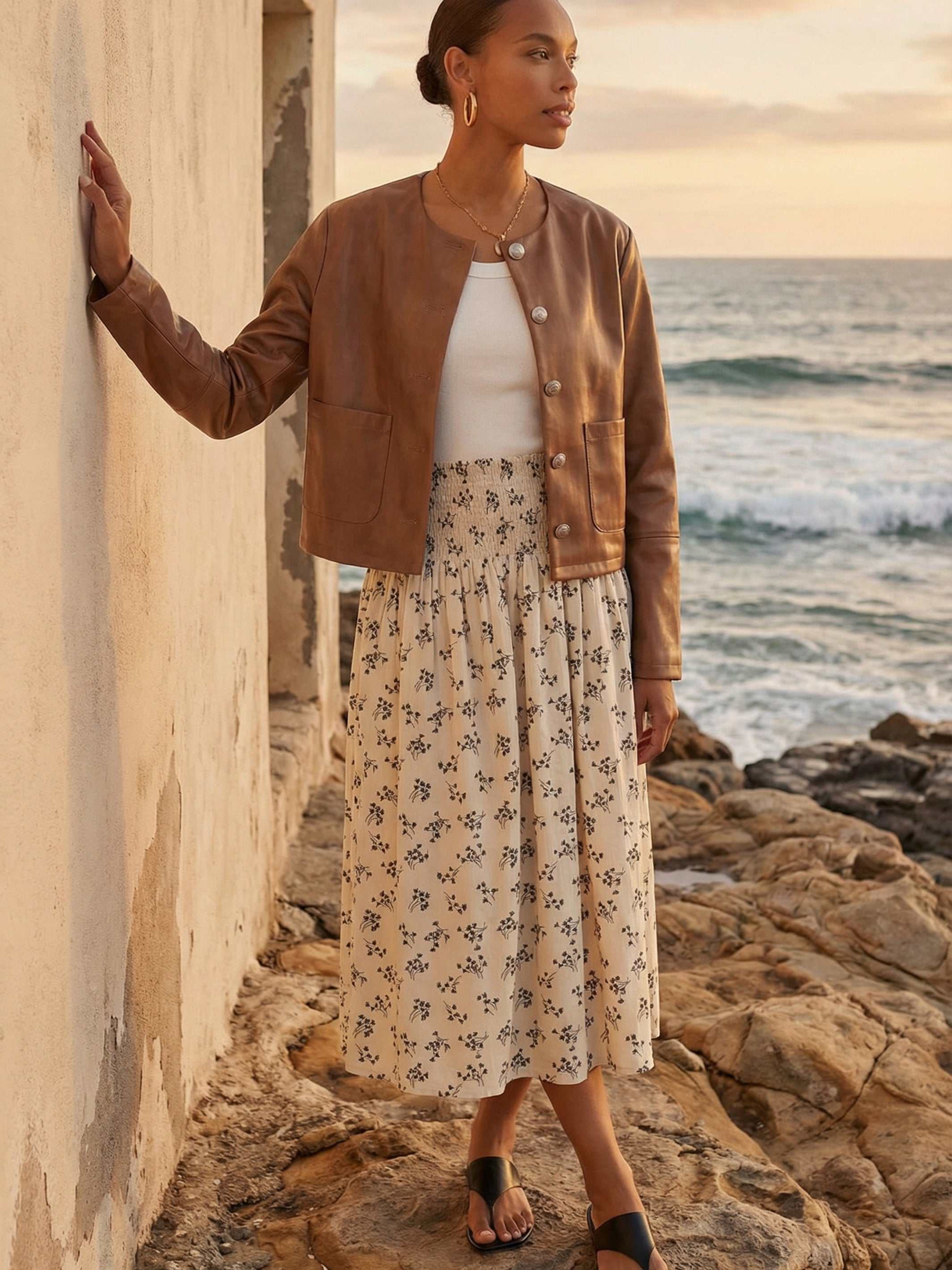 JANI Smocked Waist Skirt