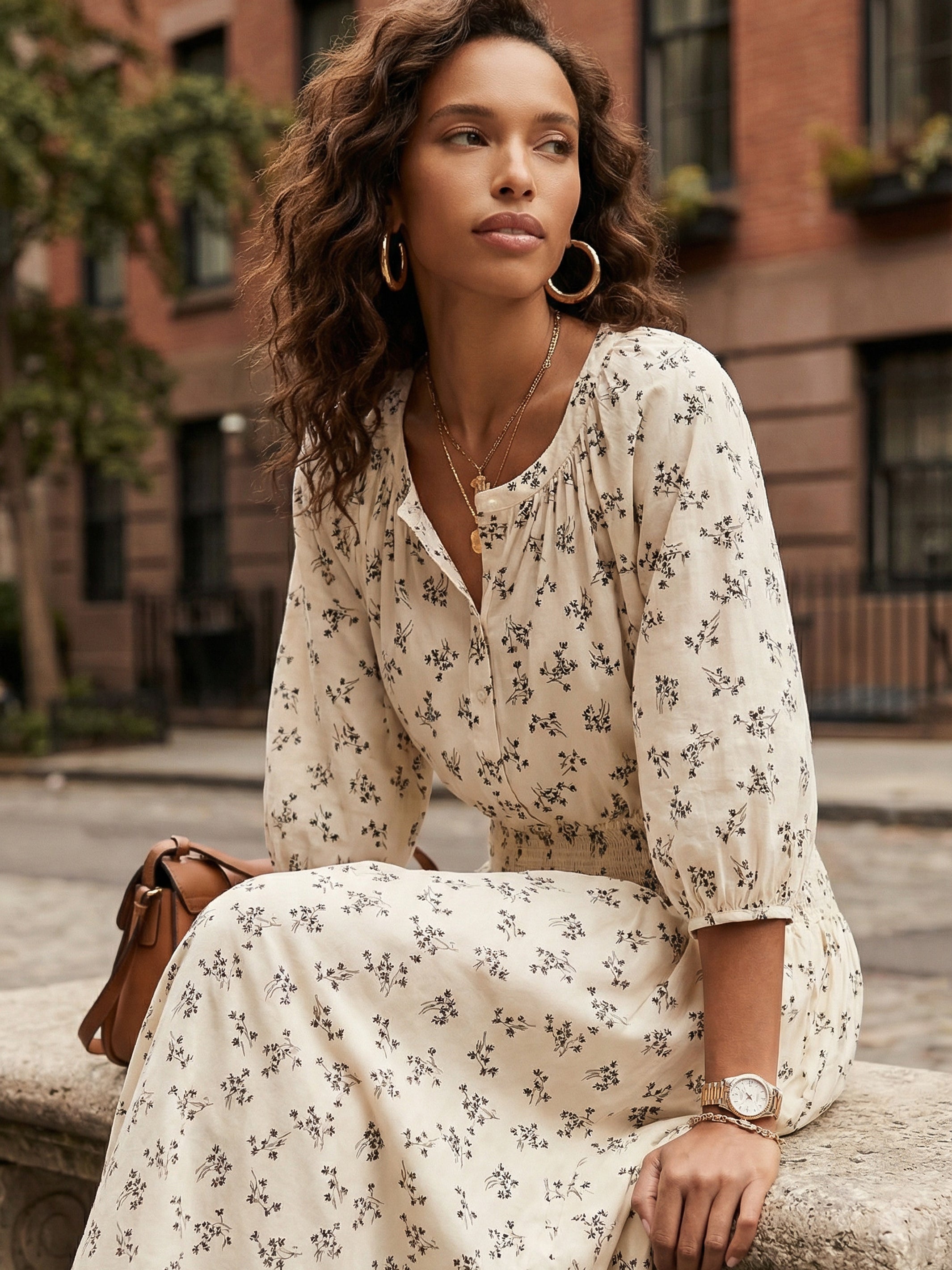 Sam 3/4 Sleeve Peasant Top