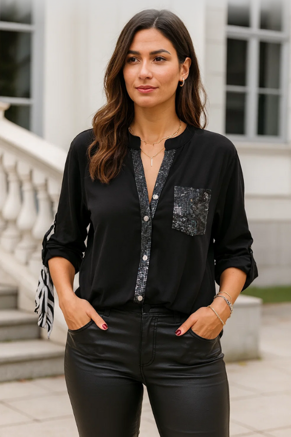 Anne | Casual Top with Sequin Details