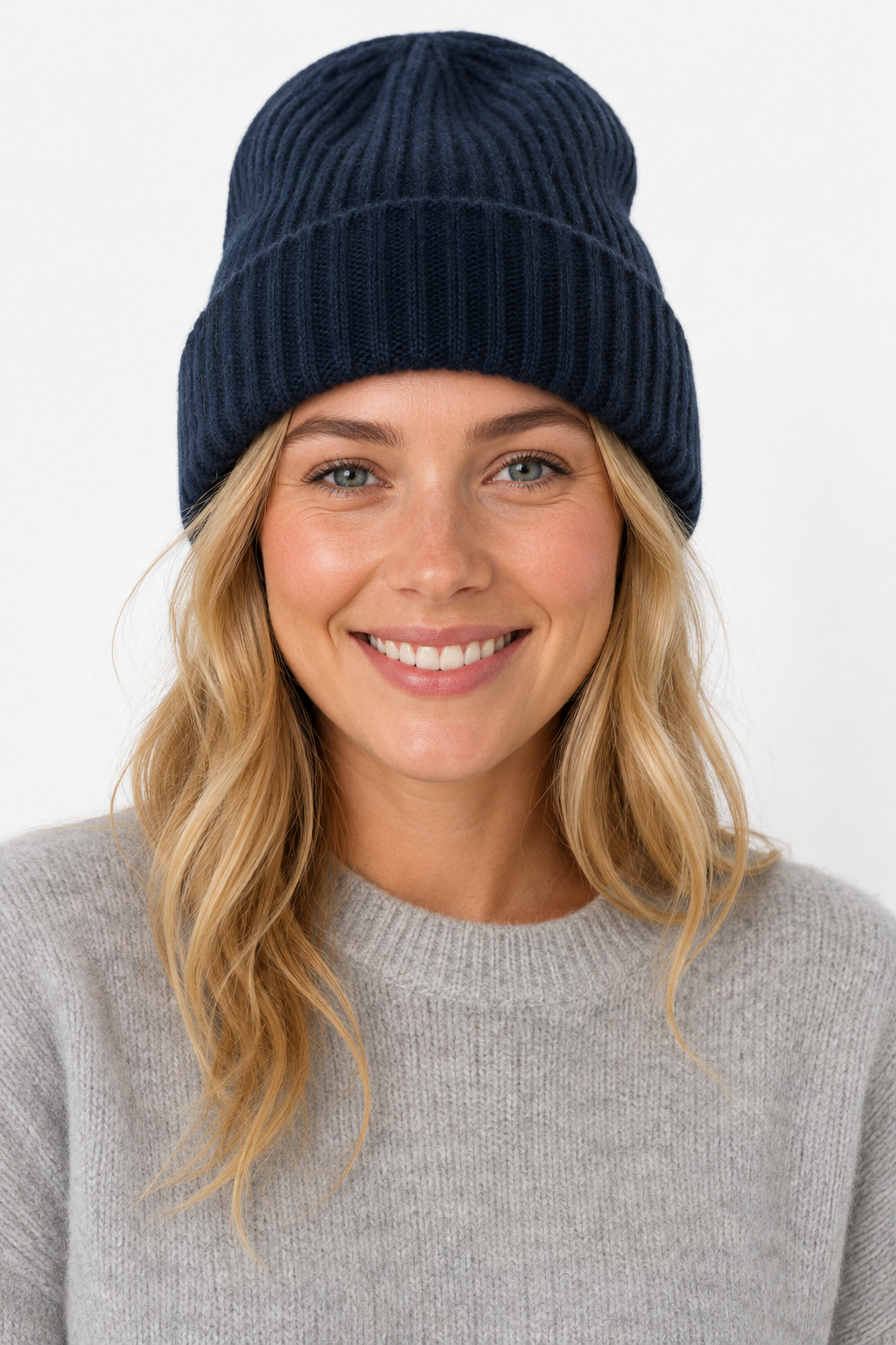 King | Unisex Ribbed Knit Cashmere Beanie