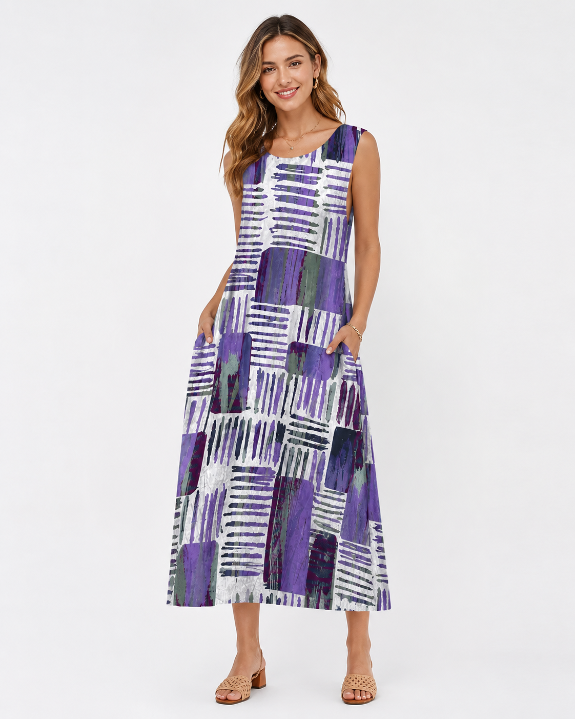 Tin | Dress with Block Print and Pockets