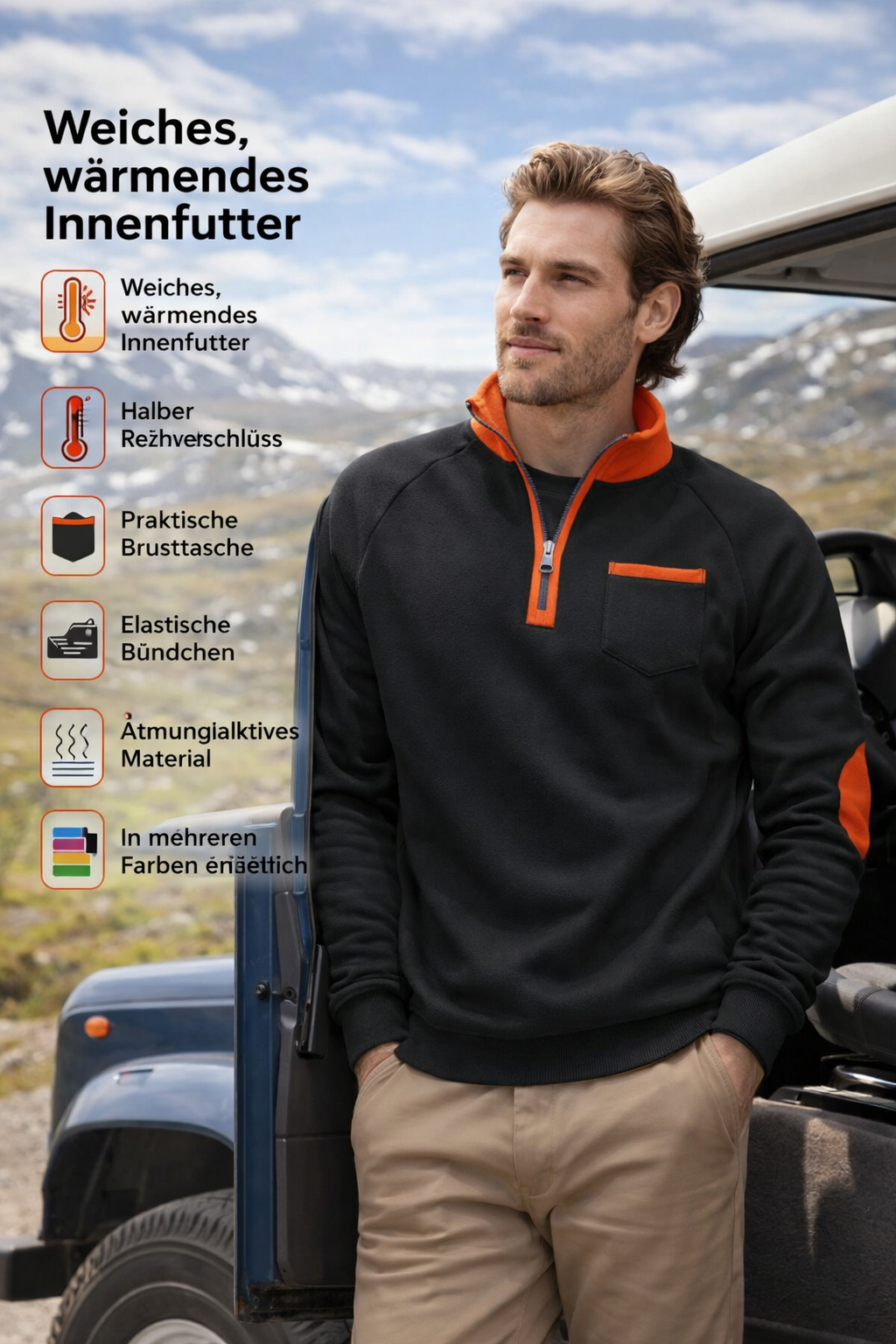 Lovas | Men's Pullover with Half-Zip