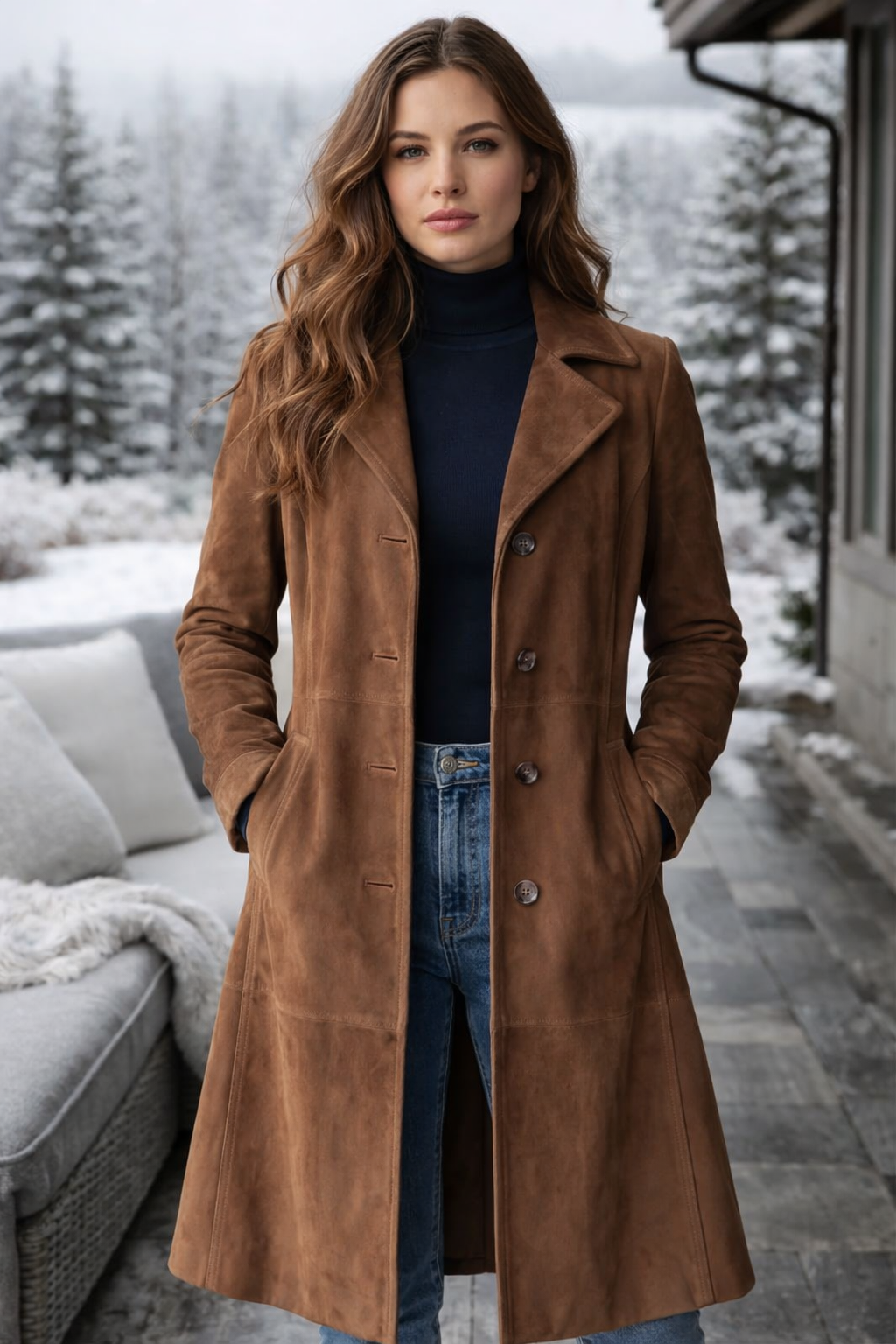 Delvienne | Vintage Suede Finish – Long Coat