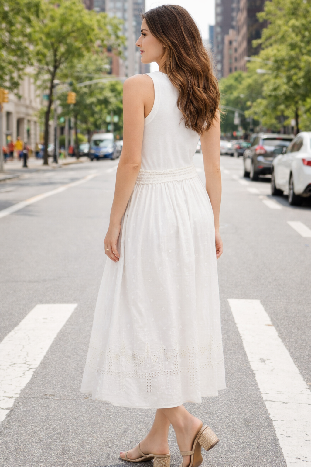 Seline Contrast Midi Dress