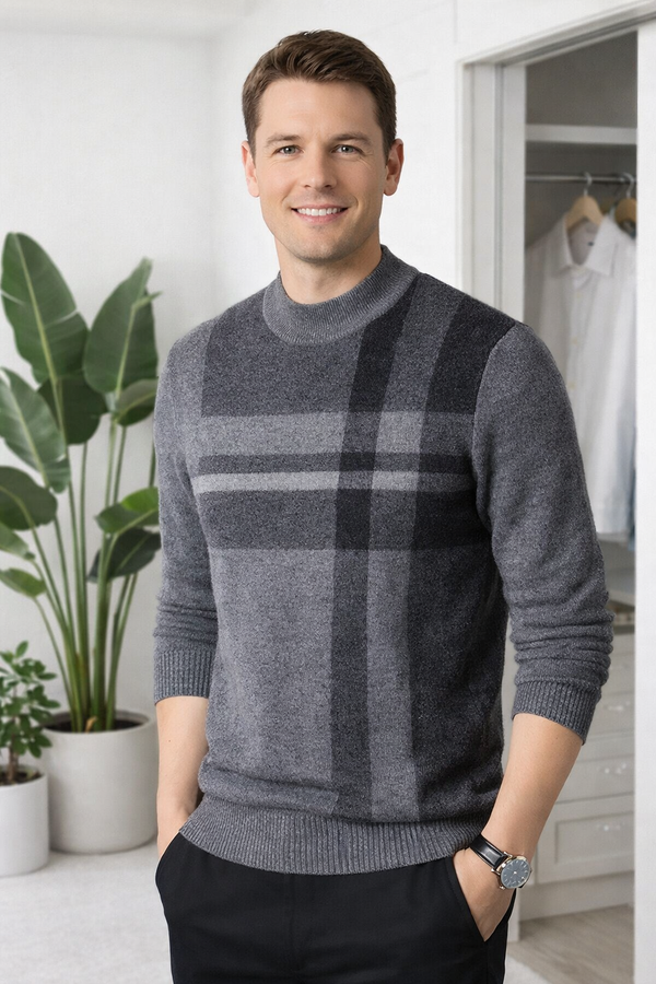 Raul | Plaid Pattern Cashmeremix Sweater