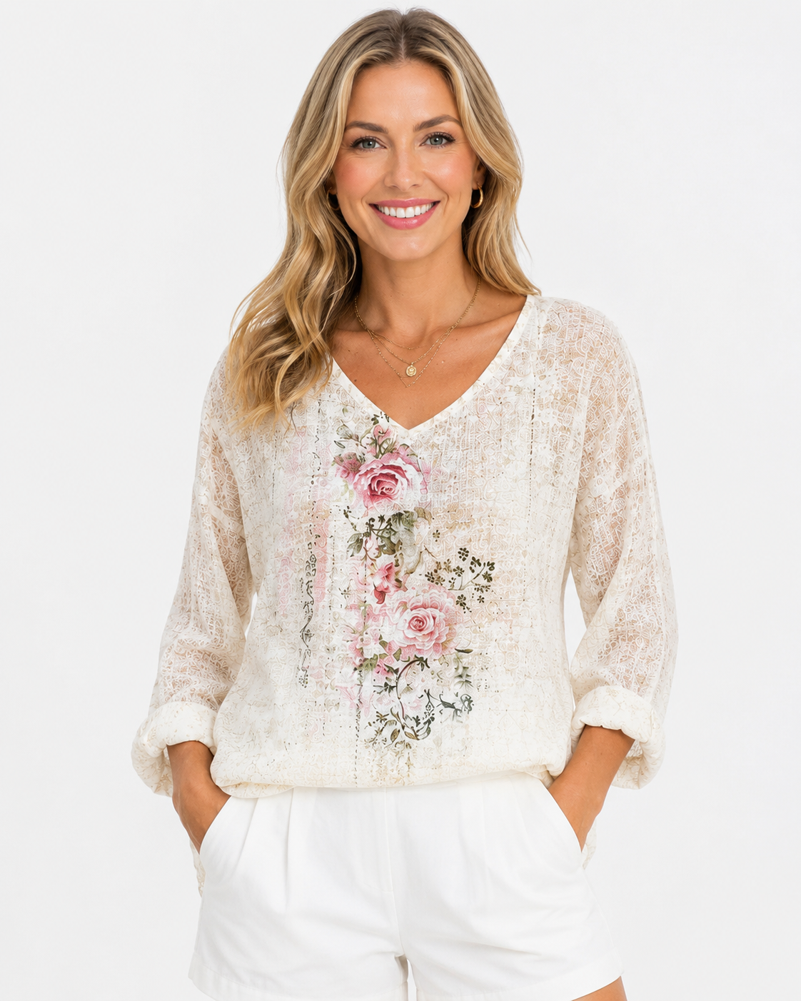 Rosanna | Vintage-Style T-Shirt with Floral Print