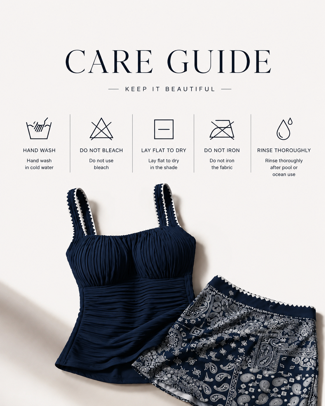 Tessa | Ruched Tankini Swim Set
