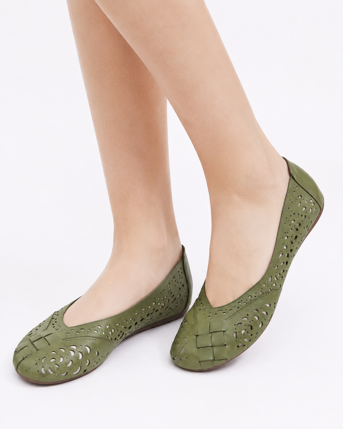 Zia | Perforated Flat Shoes with Slip-On Design