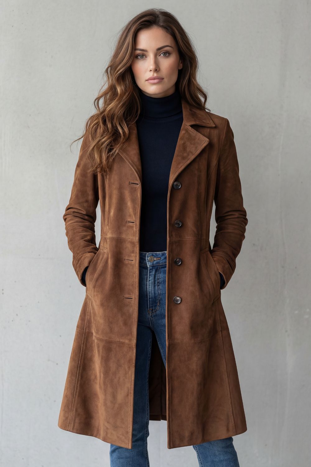 Delvienne | Vintage Suede Finish – Long Coat